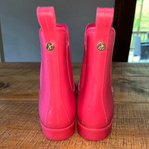Womens Sam Edelman Pink Tinsley Rubber Outdoor Rain Boots Size 9 - Picture 3 of 10
